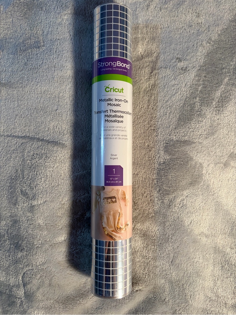 Cricut Metallic Iron-On Mosaic Roll - Silver Mirror Tiles